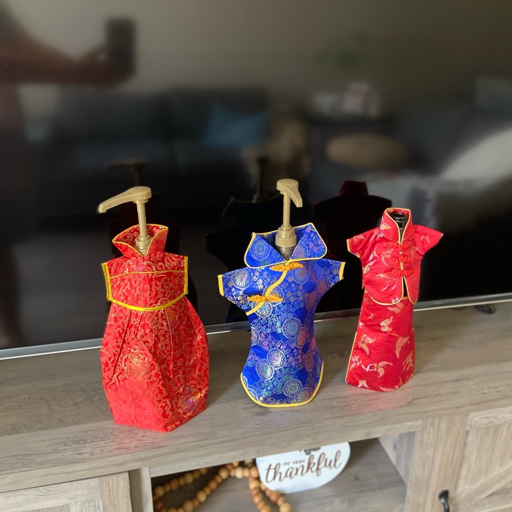 Elegant Asian-Inspired Wine Bottle Covers